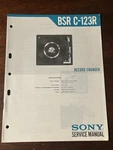 Sony Bsr C-123R Record Changer Turntable Service Manual Vintage Original Oem. Fixed Price $19.99.