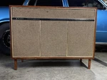 Montgomery Ward Airline Stereophonic Am/fm Radio With Record Player Vintage. Fixed Price $750.00.