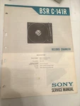 Sony / Bsr C-141R Record Player Turntable Service Manual *original*. Fixed Price $10.50.