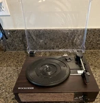 Wockoder Record Player Turntable Brown With Dust Cover Stereo Rca Outputs. Fixed Price $34.95.