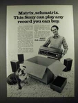 1972 Sony SQP-400 Compact Stereo System Ad Matrix, Schmatrix. Fixed Price $19.99.