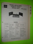 Toshiba GP-46 F Service Manual Original Repair Book Stereo Record Player. Fixed Price $27.50.