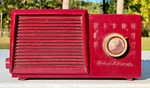 Montgomery Wards Airline Model 1621M Vintage Maroon Red Bakelite Tube Radio 1955. Fixed Price $63.99.