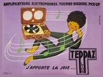 12953.WALL Decor.poster.interior.vintage Teppaz Lyon French Record Player 1950S. Fixed Price $33.00.