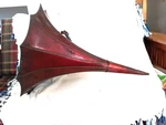 Antique Large Metal Ruby Speaker 1906 Tea Tray Edison Or Columbia Phonograph. Fixed Price $99.96.
