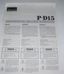 Sansui Electric Co. Record Player Turntable P-D15 Operating Instructions. Fixed Price $14.95.