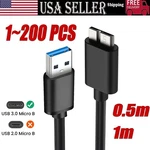 Micro Usb 3.0 Cable High Speed Data Sync For Hdd External Hard Drive Lot. Fixed Price $315.19.