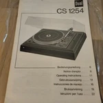 Dual Cs 1254 Turntable Operating Instructions Manual 1984-1989 Original. Fixed Price $10.00.