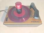Vntg Record Player Rca Ey Early Model Turns On Spins Bakelite 45-J-2. Fixed Price $49.97.