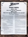 Zenith Model B505 B525 RA-7 Radio Service Manual *original*. Fixed Price $19.97.