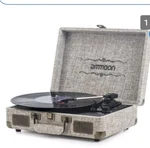 Ammoon Vinyl 3 Speed Portable Turntable Vintage Style Suitcase Record Player. Fixed Price $60.00.