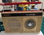 Vtg 60S Sharp Sonopac Phonograph Record Player Am Transistor Radio Model 707. Fixed Price $75.00.