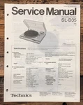 Technics / Panasonic SL-D35 Turntable Service Manual *original*. Fixed Price $29.97.